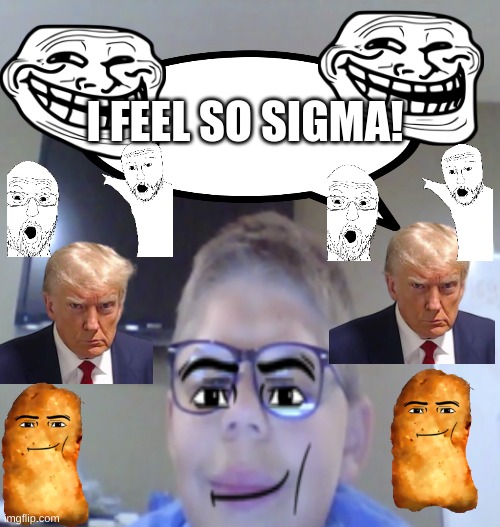I Feel So Sigma | I FEEL SO SIGMA! | image tagged in sigma,ohio,skibidi toilet,among us,unlucky timothy | made w/ Imgflip meme maker