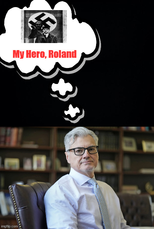 My Hero, Roland | image tagged in black background,judge juan merchan | made w/ Imgflip meme maker