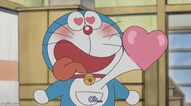 Doraemon in love | image tagged in doraemon,anime,manga,love | made w/ Imgflip meme maker