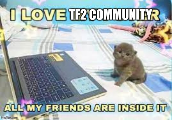 T.F.2 | TF2 COMMUNITY | image tagged in i love my puter | made w/ Imgflip meme maker