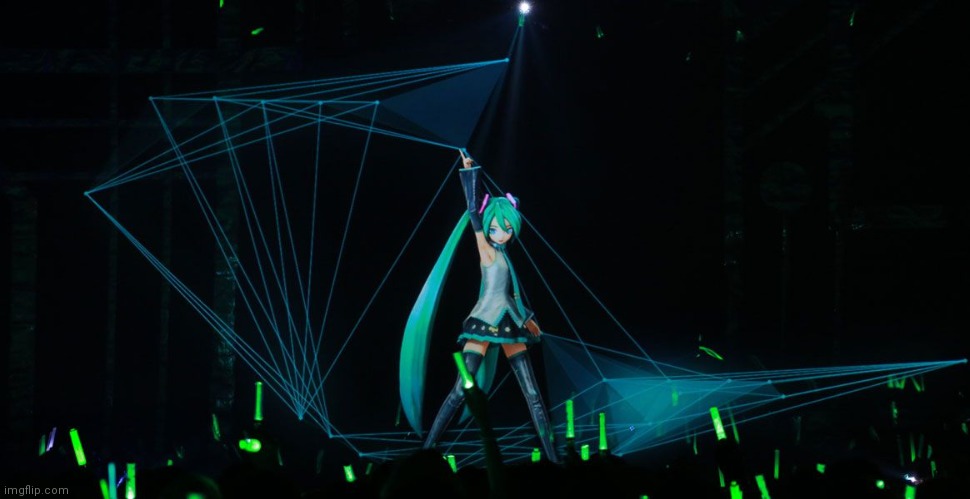 Hatsune Miku concert | image tagged in hatsune miku,vocaloid,miku,concert,music,beautiful | made w/ Imgflip meme maker