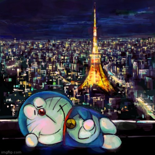 Doraemon sleeping in Tokyo | image tagged in doraemon,anime,sleep,cute,tokyo | made w/ Imgflip meme maker