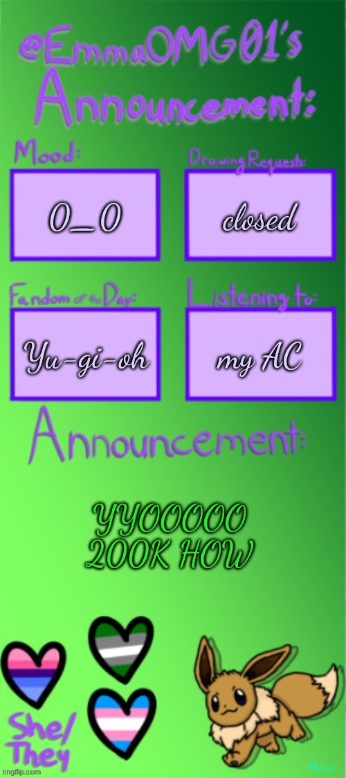 aaaaaaaaaaaaaaaaaaaaaaaaaaaaaaaaaaa | 0_0; closed; my AC; Yu-gi-oh; YYOOOOO 200K HOW | image tagged in emma's announcement temp thanks jay | made w/ Imgflip meme maker