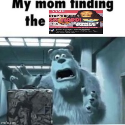 my mom finding the shitcube | image tagged in my mom finding the shitcube | made w/ Imgflip meme maker