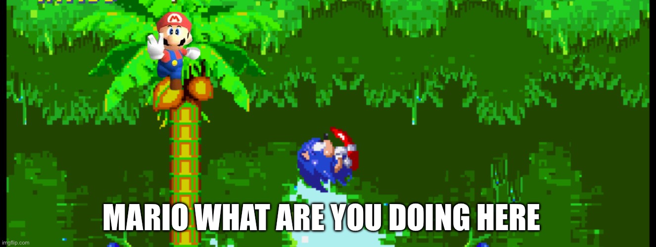 Angel island | MARIO WHAT ARE YOU DOING HERE | image tagged in angel island | made w/ Imgflip meme maker