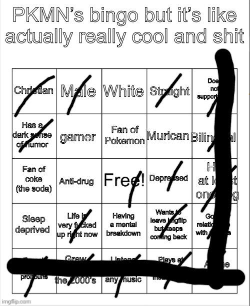 no, im still not coming back | image tagged in pkmn s bingo | made w/ Imgflip meme maker
