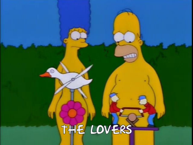 High Quality Marge and Homer naked Blank Meme Template