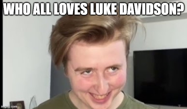 he's even better than MrBeast | WHO ALL LOVES LUKE DAVIDSON? | image tagged in the face,best youtuber alive | made w/ Imgflip meme maker