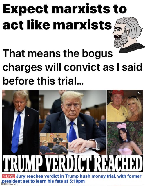 Expect Marxists to act like Marxists Trump trial | image tagged in karl marx,cultural marxism,donald trump,trial | made w/ Imgflip meme maker