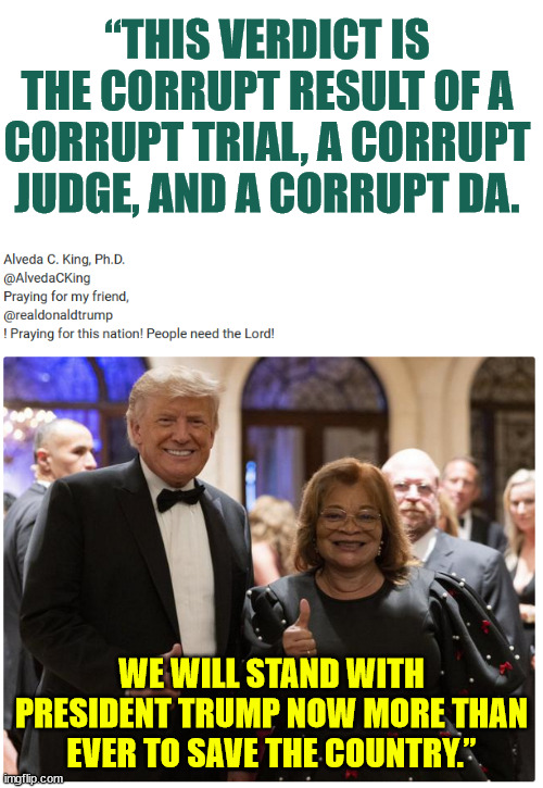 This verdict is the corrupt result of a corrupt trial, a corrupt judge, and a corrupt DA. | “THIS VERDICT IS THE CORRUPT RESULT OF A CORRUPT TRIAL, A CORRUPT JUDGE, AND A CORRUPT DA. WE WILL STAND WITH PRESIDENT TRUMP NOW MORE THAN EVER TO SAVE THE COUNTRY.” | image tagged in it will not stand | made w/ Imgflip meme maker