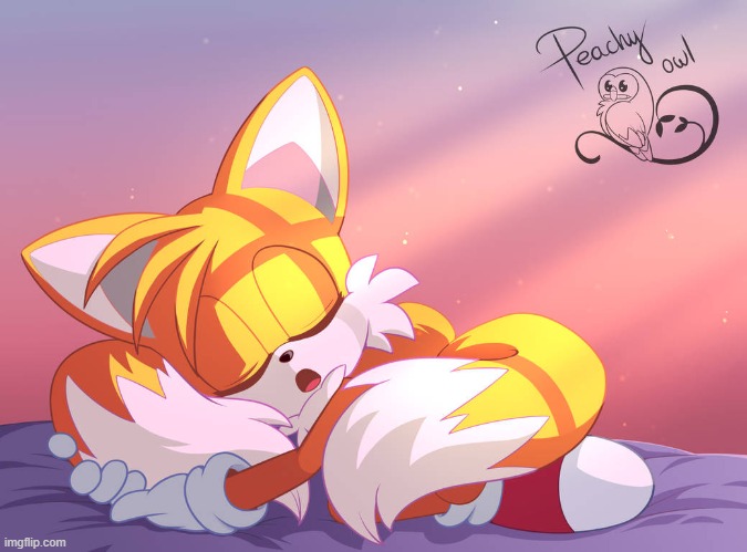 he sleep (Art credit : PeachyOwlArt on DA) | image tagged in da,cute,wholesome,slep,fox | made w/ Imgflip meme maker