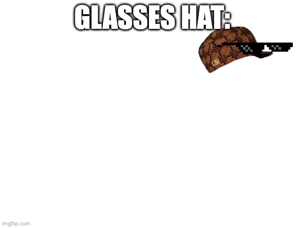 GLASSES HAT: | image tagged in random,hats | made w/ Imgflip meme maker