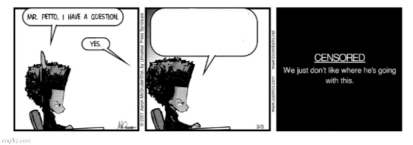 Huey's Controversial Question Blank Meme Template