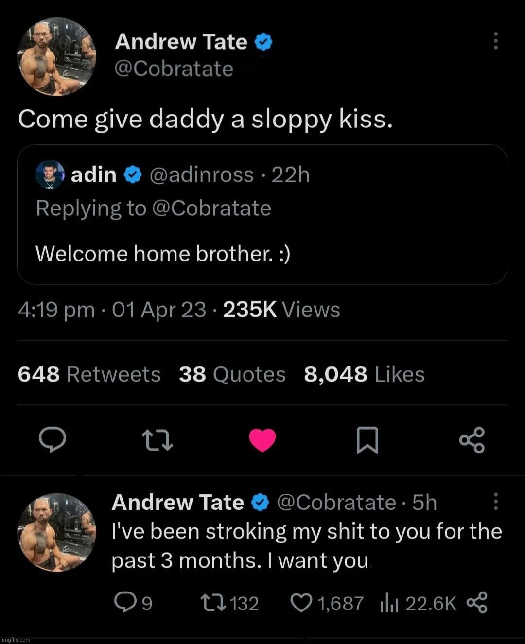 Tate gettin freaky with Adin | made w/ Imgflip meme maker