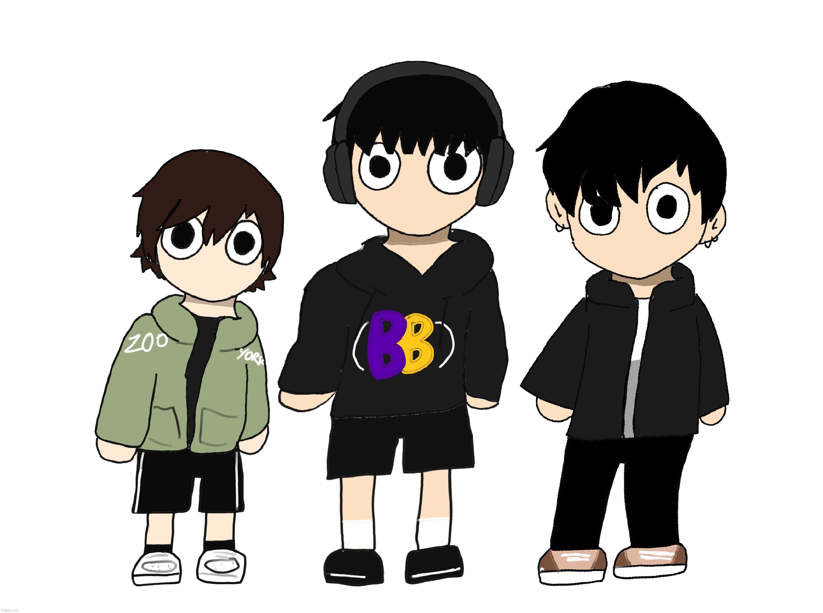 I drew me and my two friends from school:) | made w/ Imgflip meme maker