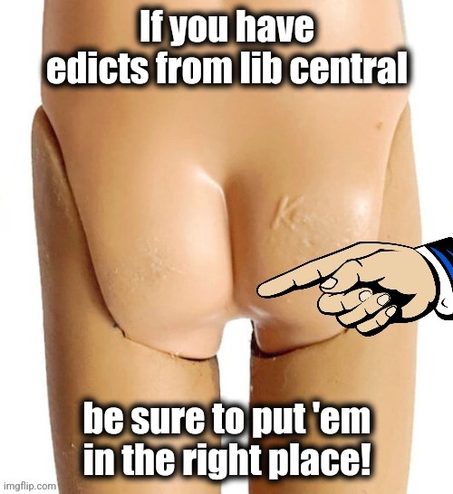 If you have edicts from lib central be sure to put 'em
in the right place! | made w/ Imgflip meme maker