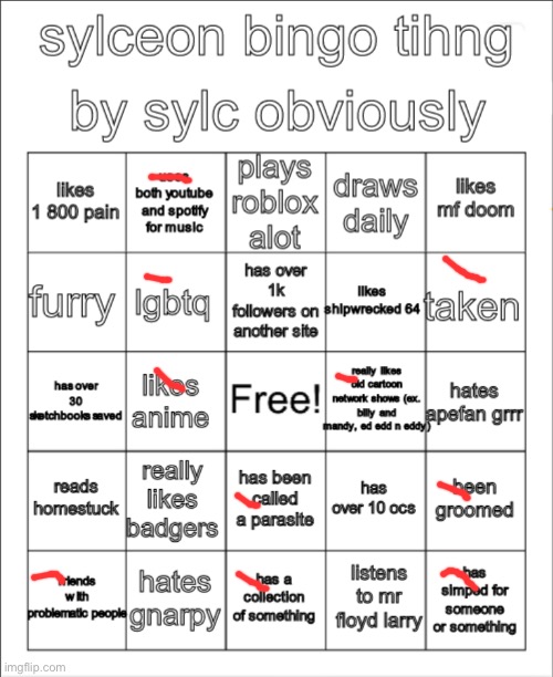 sylceon bingo | image tagged in sylceon bingo | made w/ Imgflip meme maker