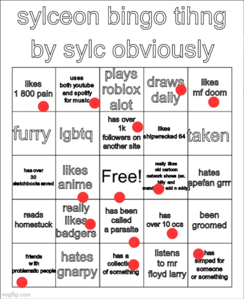 sylceon bingo | image tagged in sylceon bingo | made w/ Imgflip meme maker