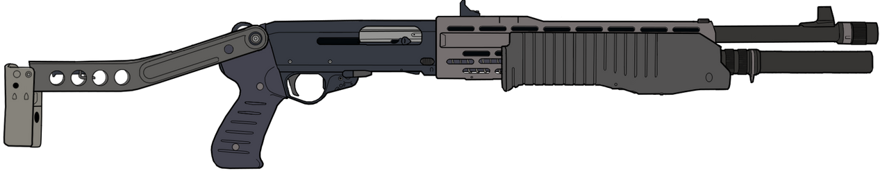 High Quality SPAS-12, 21 1/2'' barrel, stock unfolded Blank Meme Template