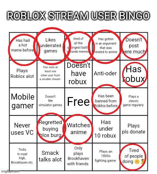 bingo | image tagged in roblox stream user bingo,black flash,this tag is not important | made w/ Imgflip meme maker