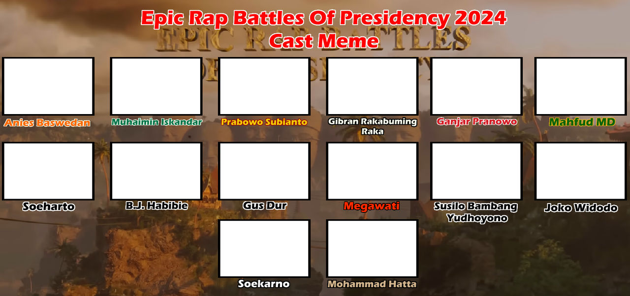 Epic Rap Battles Of Presidency 2024 Cast Meme Blank Meme Template