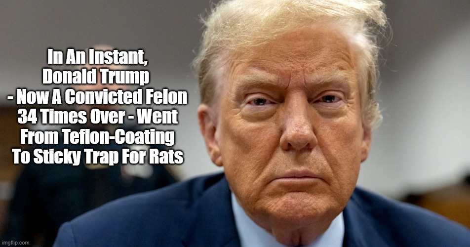 Donald Trump Is Now Selling "Special Edition" Sticky Traps For Rats | In An Instant, Donald Trump 
- Now A Convicted Felon 34 Times Over - Went From Teflon-Coating To Sticky Trap For Rats | image tagged in trump,teflon | made w/ Imgflip meme maker