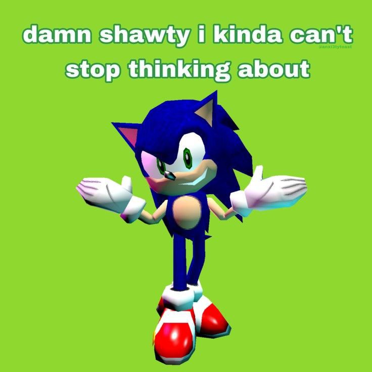 High Quality sonic cant stop thinking about Blank Meme Template
