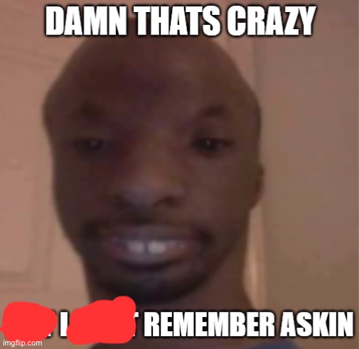 Damn thats crazy but I dont remember askin | image tagged in damn thats crazy but i dont remember askin | made w/ Imgflip meme maker