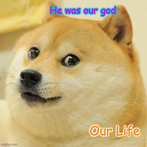 Doge | He was our god; Our Life | image tagged in memes,doge | made w/ Imgflip meme maker