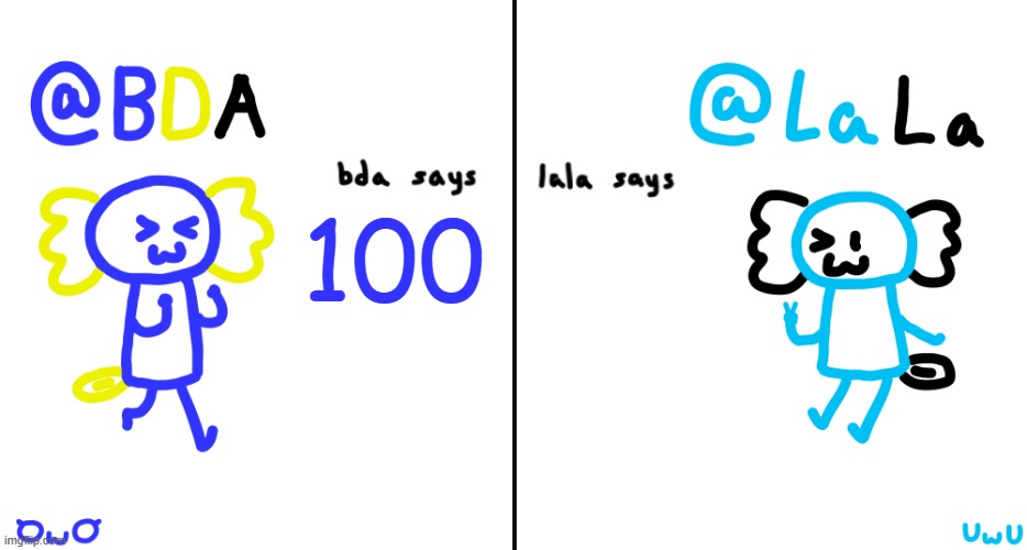bda and lala announcment temp | 100 | image tagged in bda and lala announcment temp | made w/ Imgflip meme maker