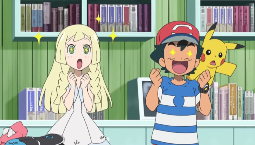 Lillie and Ash sparkling eyes | image tagged in lillie and ash sparkling eyes | made w/ Imgflip meme maker