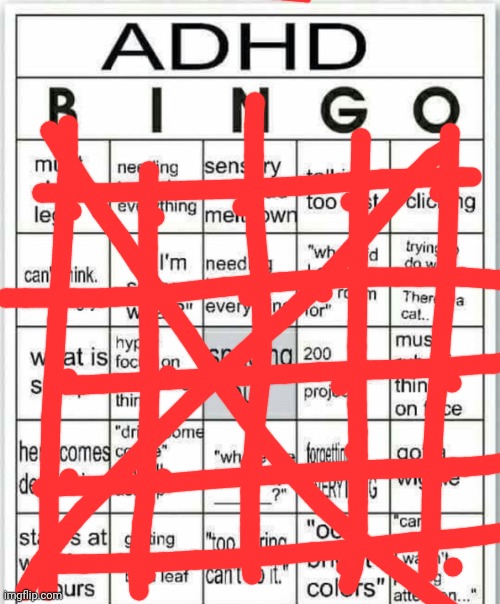 Yippee! | image tagged in adhd bingo | made w/ Imgflip meme maker