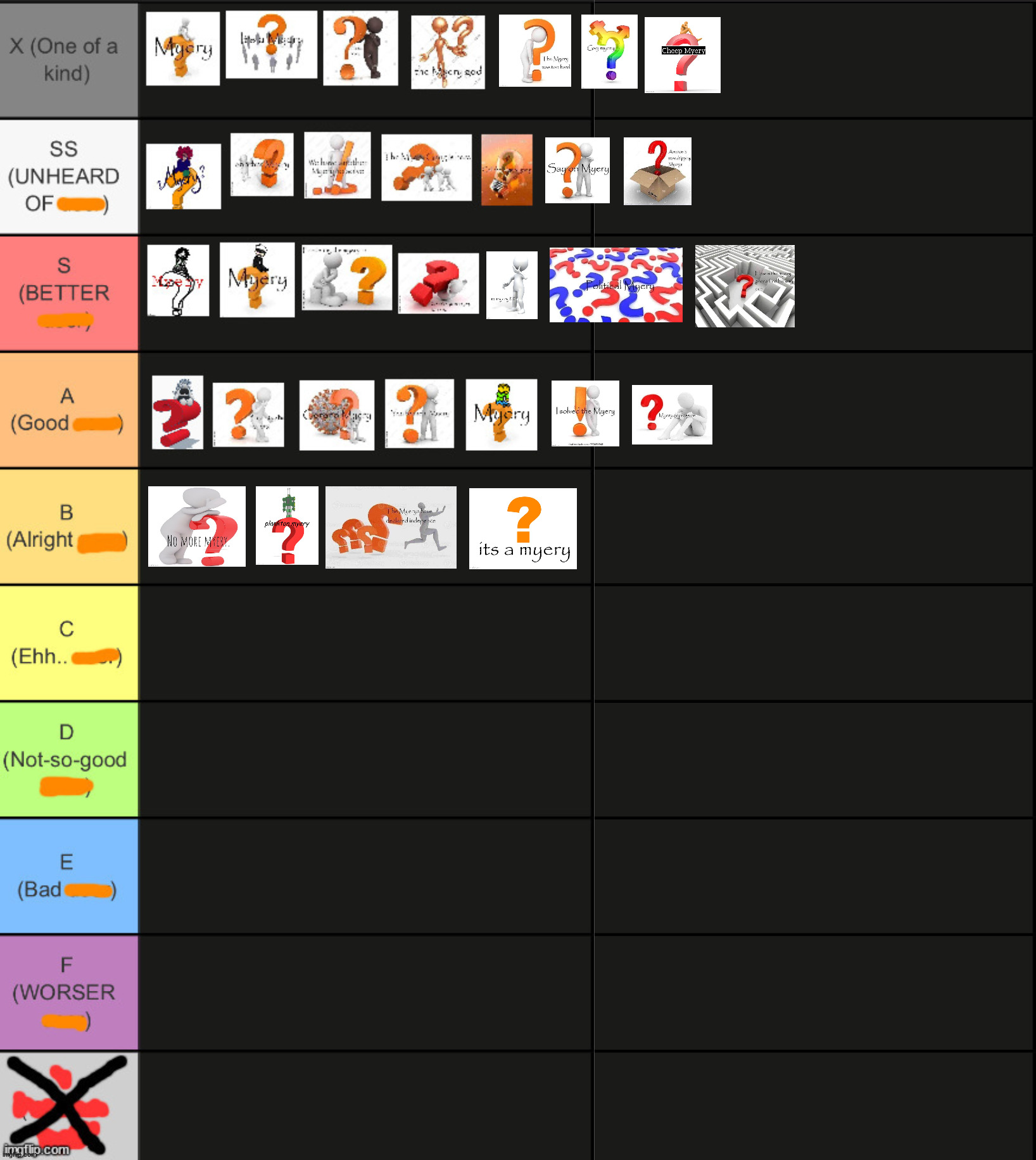 does your myery fail? | image tagged in tierlist v2 | made w/ Imgflip meme maker
