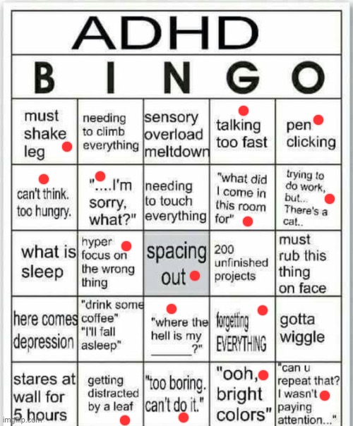 Didnt got any bingo oooooof- | image tagged in adhd bingo | made w/ Imgflip meme maker