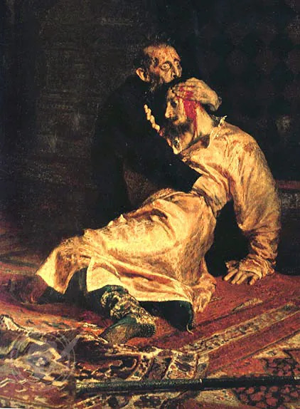 Ivan the Terrible and his son Blank Meme Template