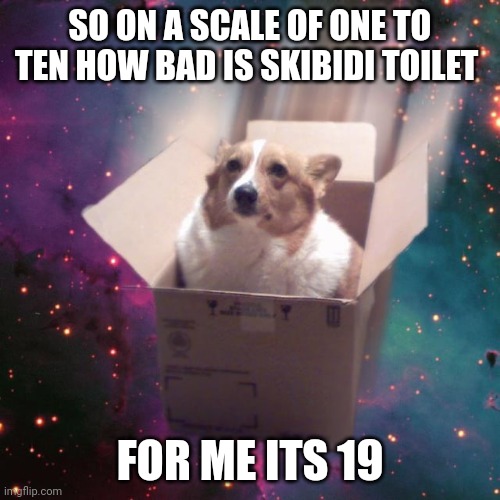 https://imgflip.com/i/8sefni | SO ON A SCALE OF ONE TO TEN HOW BAD IS SKIBIDI TOILET; FOR ME ITS 19 | image tagged in gravy | made w/ Imgflip meme maker