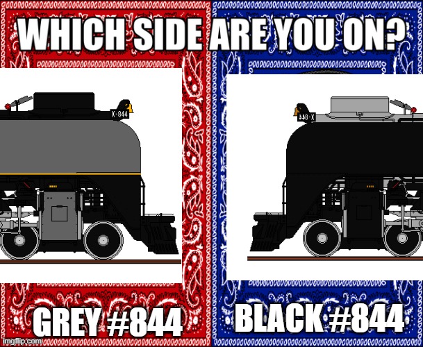im on team greyhound fr | GREY #844; BLACK #844 | image tagged in which side are you on | made w/ Imgflip meme maker