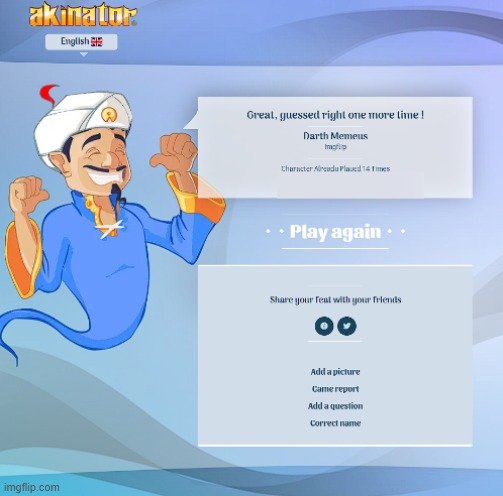 Akinator knows who I am. (of course he does, it's me lmao) | made w/ Imgflip meme maker