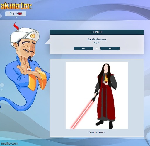 AKINATOR KNOWS WHO I AM | image tagged in memes,akinator | made w/ Imgflip meme maker