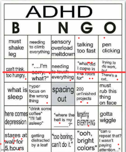 adhd bingo | image tagged in adhd bingo | made w/ Imgflip meme maker