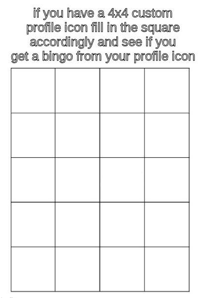 4x4 profile icon bingo Blank Meme Template