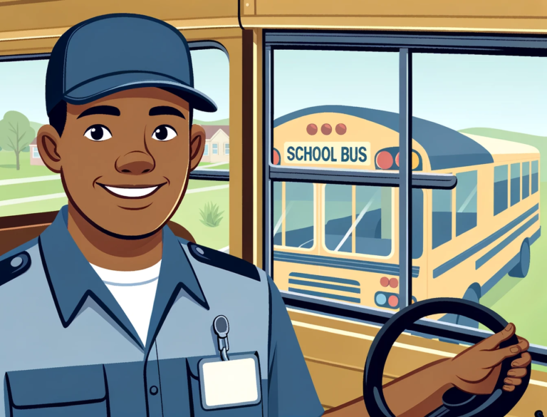 High Quality school bus driver animated Blank Meme Template