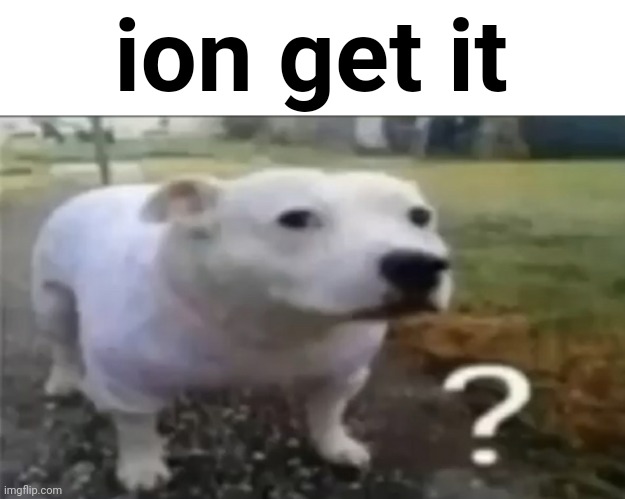 ? | ion get it | made w/ Imgflip meme maker