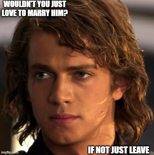 this man can have me and do whatever he pleases | WOULDN'T YOU JUST LOVE TO MARRY HIM? IF NOT JUST LEAVE | image tagged in anakin skywalker,marry me anakin skywalker,i may post this pic of aankin alot | made w/ Imgflip meme maker