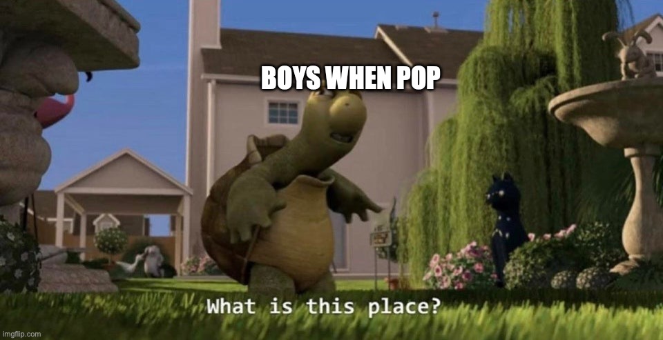 disco when pop | BOYS WHEN POP | image tagged in what is this place | made w/ Imgflip meme maker