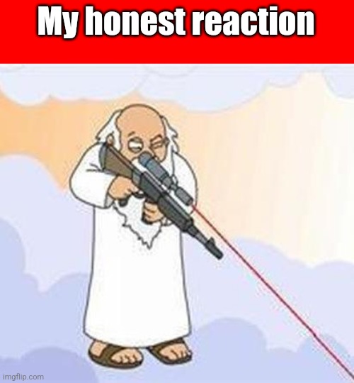 god sniper family guy | My honest reaction | image tagged in god sniper family guy | made w/ Imgflip meme maker