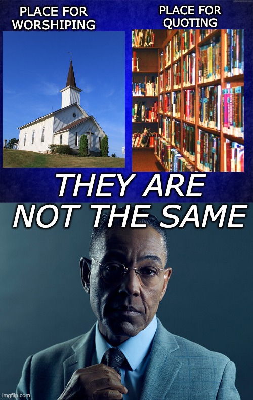 PLACE FOR
WORSHIPING PLACE FOR
QUOTING THEY ARE NOT THE SAME | image tagged in blue background,gus fring we are not the same | made w/ Imgflip meme maker