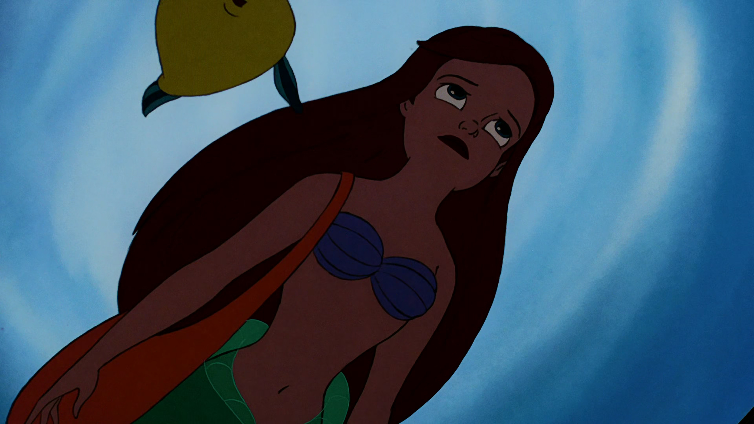 ariel swimming close up Blank Meme Template