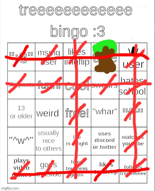 how did i get a shit ton of bingo on this o_O | image tagged in treeeeeeeeee bingo 3 | made w/ Imgflip meme maker