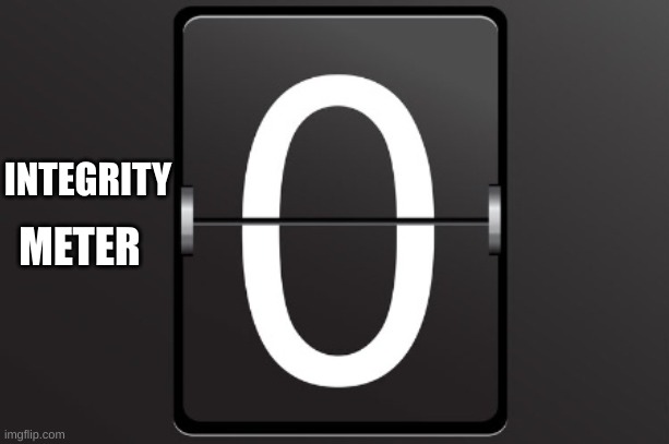 Zero counter | INTEGRITY METER | image tagged in zero counter | made w/ Imgflip meme maker